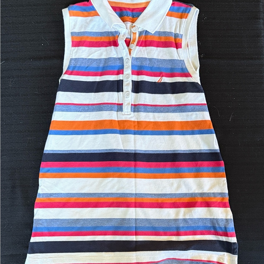 Nautica Sleeveless Striped Polo Blouse